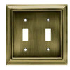 Hampton Bay 61127 Architect Antique Brass Double Switch Wall Cover Plate