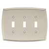 Liberty W35608-SN Mandara Satin Nickel Triple Switch Cover Plate