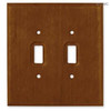 126427 Dark Oak Wood Double Switch Plate Cover