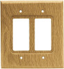 Brainerd 64654 Medium Oak Wood Double GFCI Outlet Cover Wall Plate