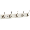 Liberty TVLDFT5-WSN 26 1/2" 5 Tri-Hook Coat/Hat Rail White & Satin Nickel