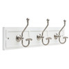 Liberty R36194-PWN 3 Hook 22" Coat & Hat Rail Pure White and Satin Nickel