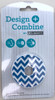 Design + Combine BP33168-WB White & Navy Chevron Pattern Backplate For Hooks