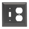 W069ZMC-FB-U Flat Black Architect Single Switch Duplex Cover Plate