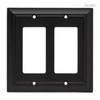 W068ZMC-FB Flat Black Architect Double GFCI Cover Plate