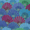 Kaffe Fassett PWGP143 Paper Fans Blue Cotton Quilting Fabric By Yd