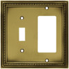 Hampton Bay W10604-ABT Tumbled Antique Brass Beaded Switch / GFCI Cover Plate