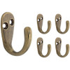 Franklin Brass FBSPRH5-AB Single Prong Hook Antique Brass Finish 5 Pack