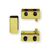 H17255-BP  Brass Plate Glass Door Pivot Hinge Set w/ Door Strike