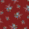Henry Glass 8849 Flowers Of Provence Red Striped Calico Quilting Fabric By Yd