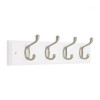 Liberty R1345-WSN 18" 4 Heavy Duty Hook Coat/Hat Rail White and Satin Nickel