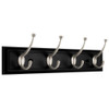 Liberty R12984-BWN 27" 4 Pilltop Hook Rail Black & Satin NIckel Hooks