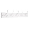 Liberty R12844H-W  27" 5 Tri- Hook Coat/Hat Rail White w/ White Hooks