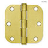 HN0011G-SB  3 1/2" 5/8" Radius Corner Hinge Brass Plated 2 Pack