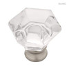 Canvas 046-5554-4  1 1/4" Clear Acrylic Satin Nickel Cabinet Drawer Knob 4 Pack