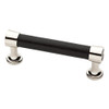 P34029C-NBL Polished Nickel & Faux Leather 3" Averil Cabinet Drawer Pull