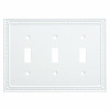 Franklin Brass W35066-PW Pure White Classic Beaded Triple Switch Cover Plate