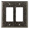 W27113-904 Fairhope Heirloom Silver Double GFCI Outlet Cover Plate