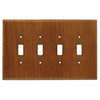 126429 Dark Oak Wood Quad Switch Cover Plate