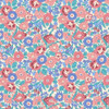 Henry Glass 1326-12 Windsor Park Allover Floral Pink Blue Cotton Fabric By Yard