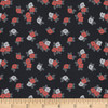 Stof Fabrics 4501-086 Gardening Flower Patch Navy Cotton Fabric By The Yard