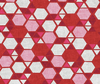 Stof Fabrics 4500-846 Vilma Hexagon Red Cotton Fabric By The Yard