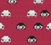 Stof Fabrics 4500-650 Crafty Critters Knitting Sheep Crimson Cotton Fabric By The Yard