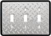 Franklin Brass 135802 Chrome & Black Diamond Plate Triple Switch Wall Plate Cover