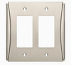 Brainerd W32778-SN Upton Satin Nickel Double GFCI Decora Wall Plate Cover