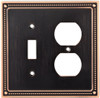 Franklin Brass W35062-VBC Beaded Bronze & Copper Switch / Duplex Wall Plate Cover