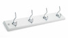 Richelieu T3770930140 4 Hook Coat/Hat Rail White w/ Chrome Hooks