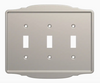 Brainerd 812374 Macedon Satin Nickel Triple Switch  Wall Plate Cover