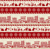 Studio E Home For The Holidays 5177-84 Border Stripe Red Cotton Fabric By Yard