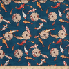 Stof of France Tokyo Koi Blue Cotton Quilting Fabric By The Yard