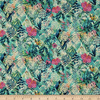 Stof of France Zarafa Foliage Green Blue Cotton Quilting Fabric By The Yard