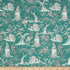 Stof of France Belle Epoque Cherry Tree Teal Cotton Quilting Fabric By The Yard