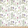 Stof of France Herbier Herbs White Cotton Quilting Fabric By The Yard