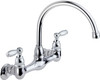 Peerless P299305LF Claymore 2-Handle Wall-Mount Kitchen Sink Faucet, Chrome