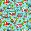 Studio E Roamin' Holiday 5501-11 Campers Lt. Blue Cotton Fabric By Yard