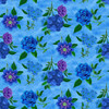 Blank Quilting Luna Garden 1421-70 Floral Blue Cotton Fabric By The Yard