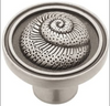 PBF660-BSP 1 3/8" Seaside Nautilus Shell Cabinet Knob Brushed Satin Pewter