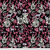 Nathalie Lete PWNL015 Woodland Walk Fawn In Flowers Black Fabric By The Panel