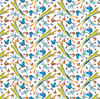 Studio E Jewels of the Jungle Leaping Frog & Insect White Cotton Fabric By Yard