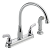 Delta Foundations B2418LF Chrome 2-Handle Kitchen Faucet w/ Side Sprayer