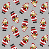Studio e Snow Merry Tossed Santas Gray Cotton Fabric By The Panel