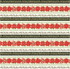 Henry Glass Holiday Botanical Border Stripe Cream Cotton Fabric By The Panel