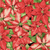 Henry Glass Holiday Botanical Packed Poinsettias Red Cotton Fabric By The Panel