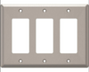 Style Selections W45073-SN Satin Nickel Simple Square Triple GFCI Wall Plate Cover