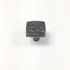 142355 HomeGrown Hardware 1 1/8" Wrought Iron Square Hammered Cabinet Drawer Pull Knob