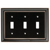 Brainerd W10599-VBC Architect Bronze & Copper Triple Switch Wall Plate Cover